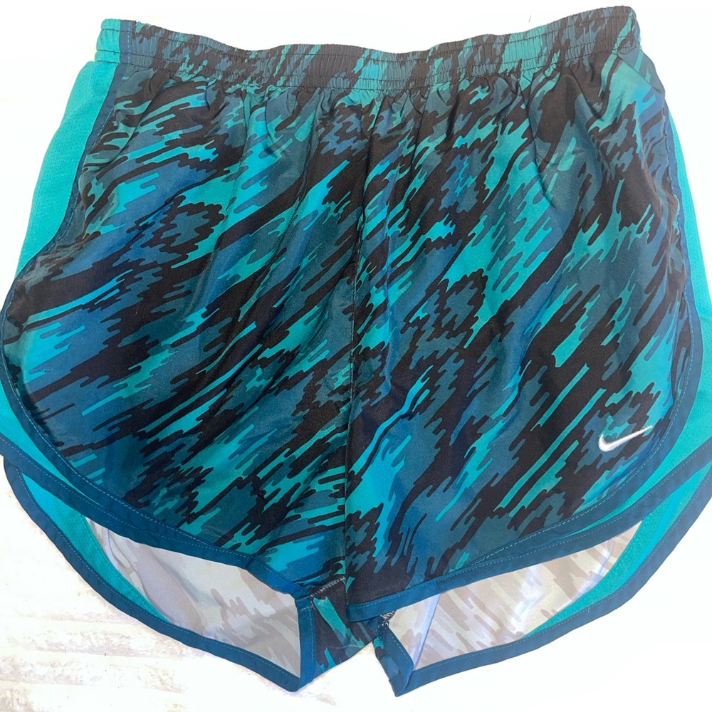 Nike Women's Blue and Black Athletic Shorts